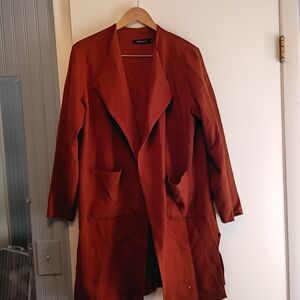 Elegant Rust Sweater Coat
